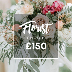 Imagine stepping into a sunlit Highgate studio where a hand-tied bouquet unfolds like a quiet confession of colour. Creamy roses mingle with garden blooms in a restrained, elegant symphony of soft peach and blush, while at its heart pink-tinged ranunculus add a lush, ruffled drama. Ivory and cream petals glow beside deeper dusty rose accents and burgundy hints that deepen the bouquet's romance. Surrounding them, feathery white waxflower and delicate sprays of gypsophila offer delicate, airy texture, balanced by long, noble stems of eucalyptus in dusty green. The arrangement breathes with a natural, garden-inspired vibe-bountiful, a touch wild, and unmistakably modern. It feels luxurious yet approachable, the kind of bouquet a couple might carry down a leafy Highgate lane after ceremony or present as a heartfelt gift to mark an anniversary. Light spills over the blooms, turning petals milky at the edges and giving every leaf a soft, silvery sheen. A crisp white square overlay sits across the centre of the image, with Florist scripted in flowing white and CHOICE in neat uppercase beneath, and a prominent £150 price below, signaling a premium but accessible design. This image speaks to the care of a skilled local florist who understands how freshness and texture play together, and it's ideal for same-day delivery across Highgate, Crouch End, and Muswell Hill to brighten birthdays, celebrations, or sympathy moments with quiet elegance.