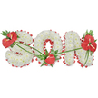 This image presents a refined and heartfelt funeral tribute spelling out SON in three generously sized letters, each one resting against a bright white background that gives the arrangement a clean, reverent presence. The letters are densely packed with white chrysanthemums, their rounded petals overlapping to create a thick, cushioned surface that suggests softness, peace, and quiet remembrance. Beneath this blanket of white, a deep red satin ribbon forms a scalloped trim along the lower edges and sides of the letters, visible as gentle waves of colour that frame and support the flowers. The ribbon's smooth, slightly reflective finish adds dimension, contrasting beautifully with the velvety petals. Three key accents of red anthuriums bring the design to life. On the upper left side of the S, a lush cluster of glossy, heart-shaped anthuriums, paired with rich green foliage and fronds, forms a striking focal point at the start of the word. At the lower curve of the central O, a single red anthurium nestles into the white flowers, standing out as a simple yet powerful symbol of love. On the upper right of the N, a more abundant cluster of several anthuriums and deep green leaves provides a final flourish, visually balancing the piece. Slender strands of greenery sweep gently across the letters, subtly linking each red highlight and guiding the viewer's gaze from left to right. The overall effect is of a lovingly crafted memorial design that a local Highgate florist, such as Flowers Highgate, might prepare for a family attending a funeral near Waterlow Park or Highgate Hill, honouring a cherished son with elegance and heartfelt care.