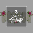 This image shows a calm and elegant three-letter funeral tribute, carefully crafted and set against a simple light grey background that gives a sense of space and quiet reflection. At the centre is a white rectangular frame containing three large floral letters spelling MOM, a familiar and poignant choice for honouring a mother. Each letter is densely packed with small white chrysanthemums, the repeated pattern of their frilled petals creating a plush, cushion-like effect that appears both soft and immaculate. The left-hand M is accented at its top left corner with a vivid fuchsia rose, surrounded by paler pink rosebuds and edged with delicate green fern fronds that arc gently over the white flowers, adding freshness and colour. The O is mostly plain and white, but at its base a single pale pink rose is tucked in, a small detail that reads like a personal note within the tribute. The right-hand M echoes the first, carrying an identical grouping of fuchsia rose, soft pink buds, and fern on its upper right edge, lending the arrangement a pleasing symmetry. Superimposed across the letters, within the white frame, are the words 3 LETTER in a clean, sans-serif font, with Tribute written beneath in graceful script, labelling the style of arrangement clearly without overwhelming the flowers. At the sides of the image, cropped portions of other chrysanthemum letters trimmed with pink roses hint at additional bespoke tributes that might spell names or special words for families in Highgate, whether for a service near the village-style centre or close to the peaceful paths of Waterlow Park. The overall effect is gentle, feminine, and deeply respectful, offering a soft-spoken floral farewell.